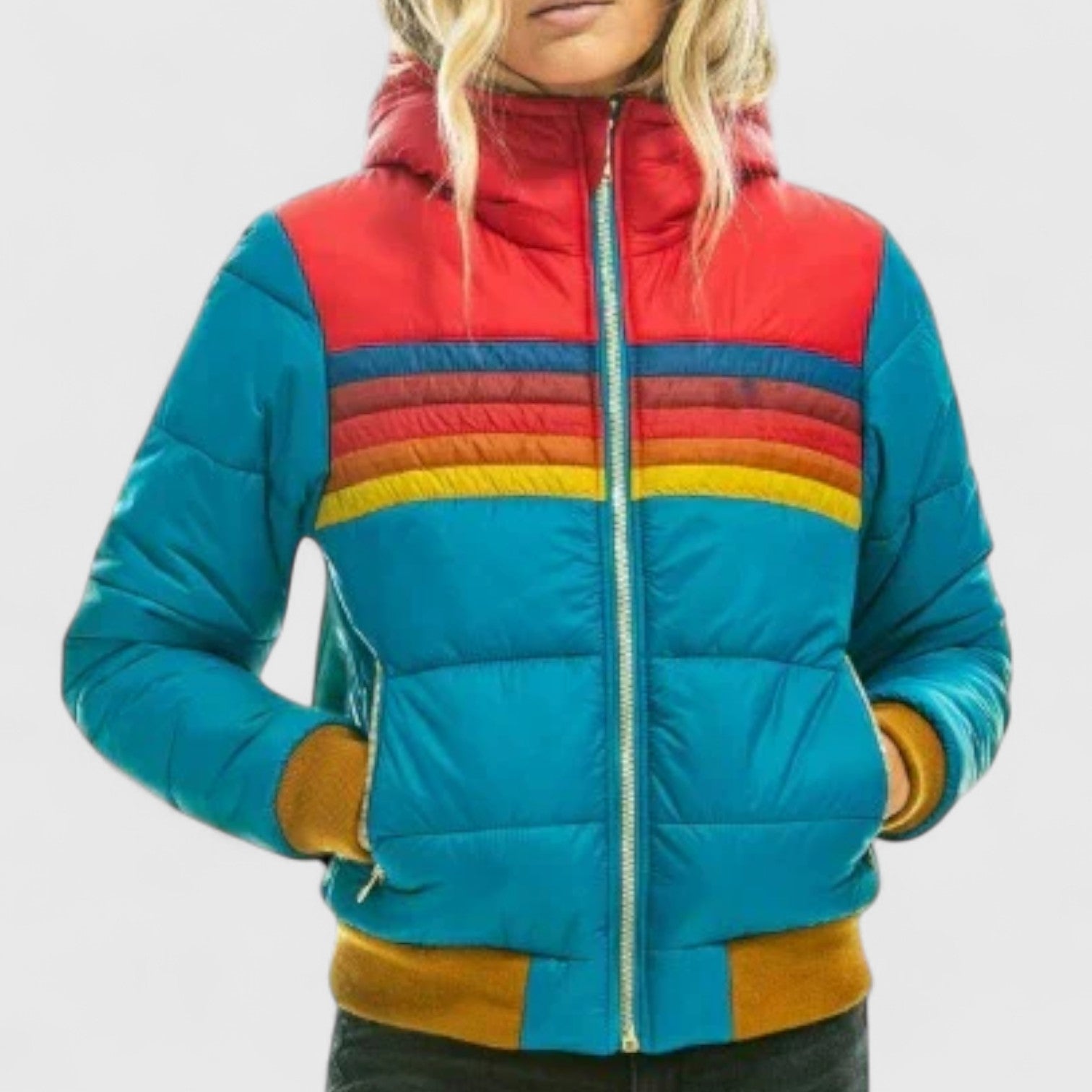 Modische Winterjacke mit sportlichem Retro-Look