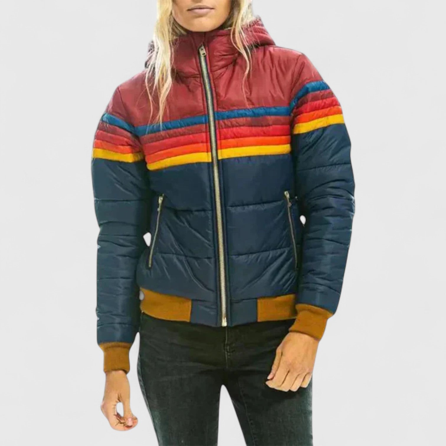 Modische Winterjacke mit sportlichem Retro-Look