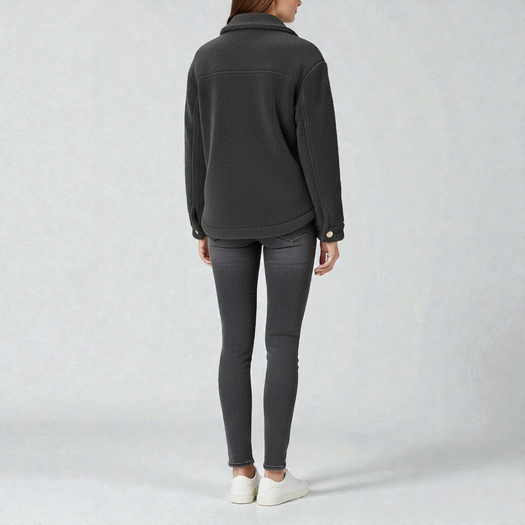 Stylische Übergangsjacke mit gemütlicher Teddy-Optik