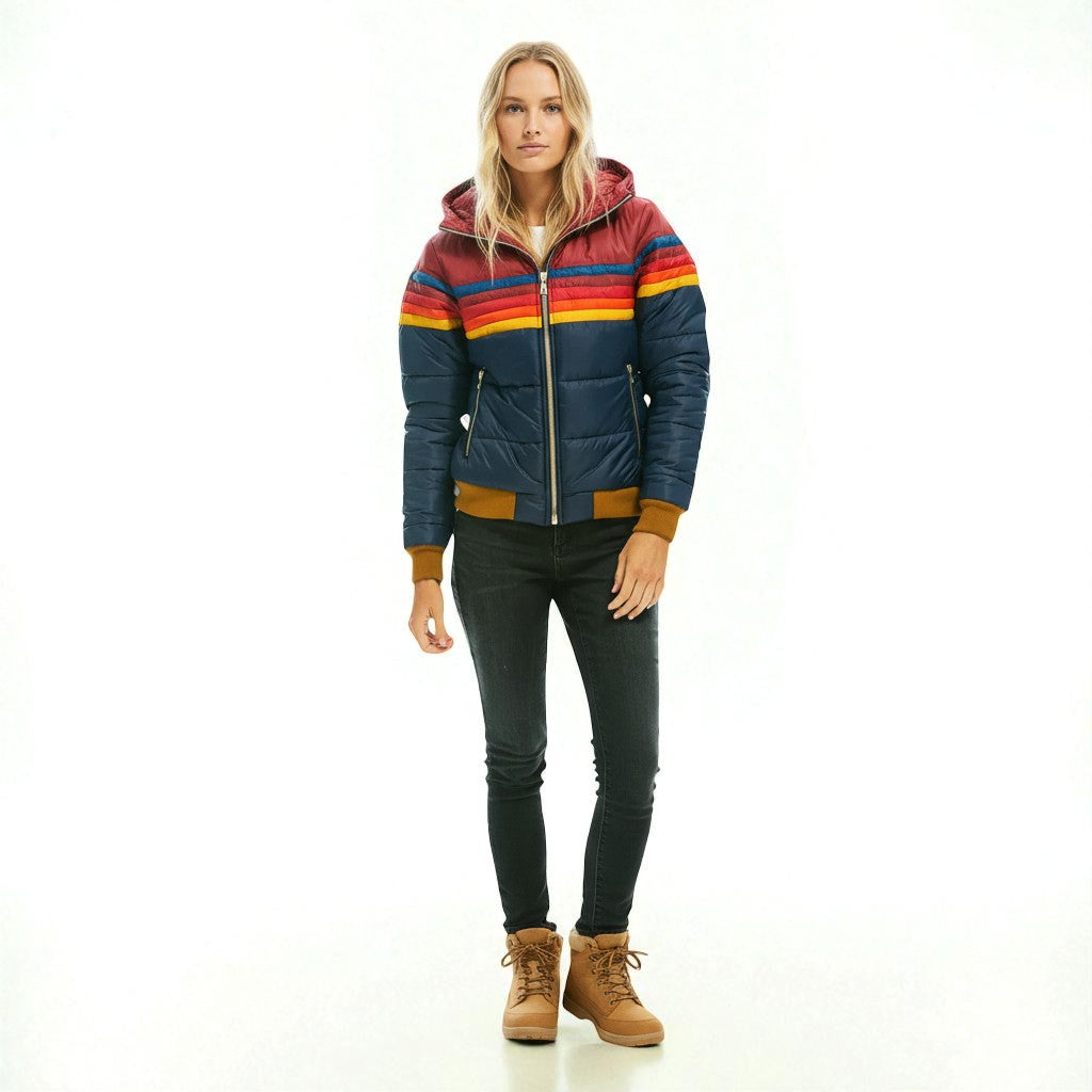 Modische Winterjacke mit sportlichem Retro-Look