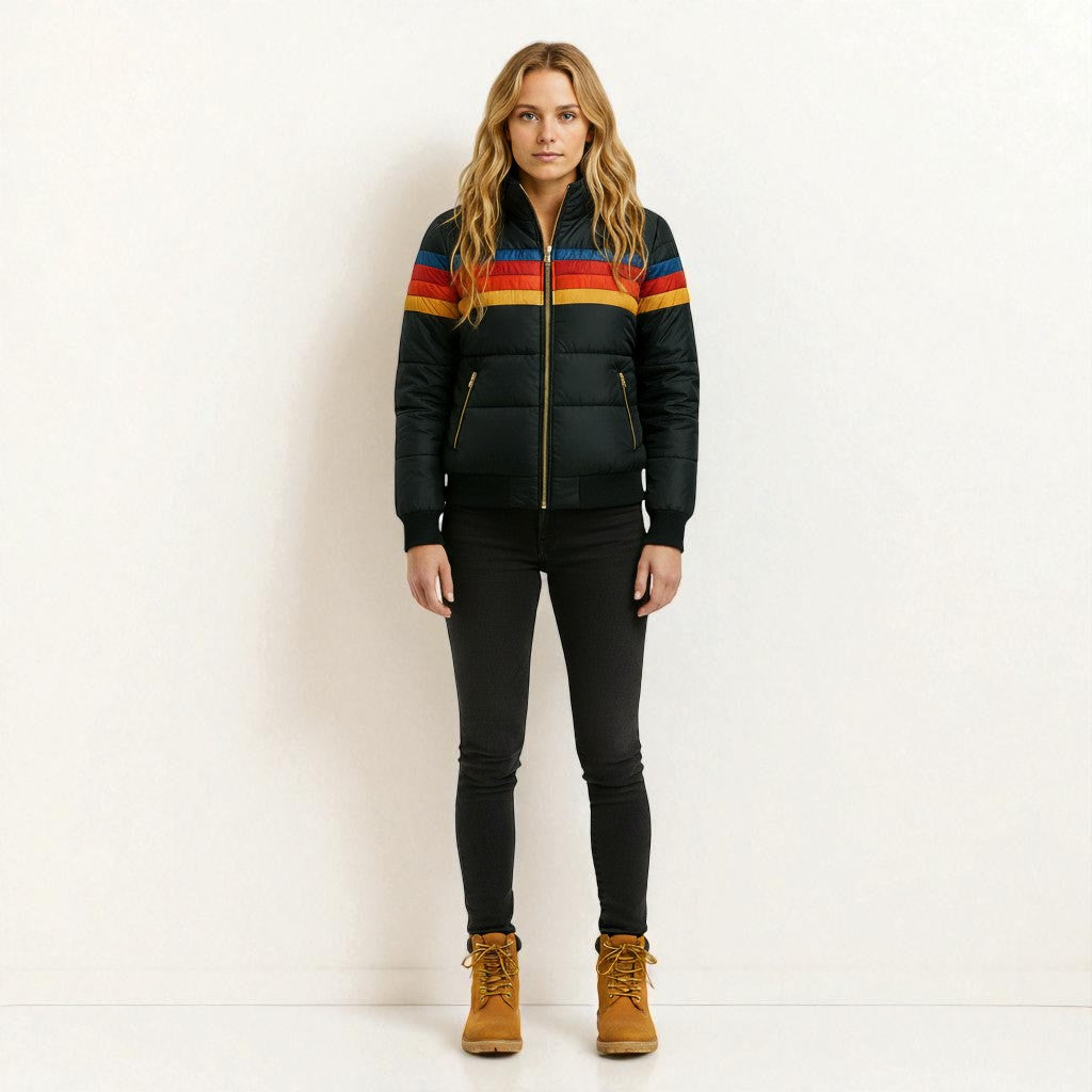 Modische Winterjacke mit sportlichem Retro-Look